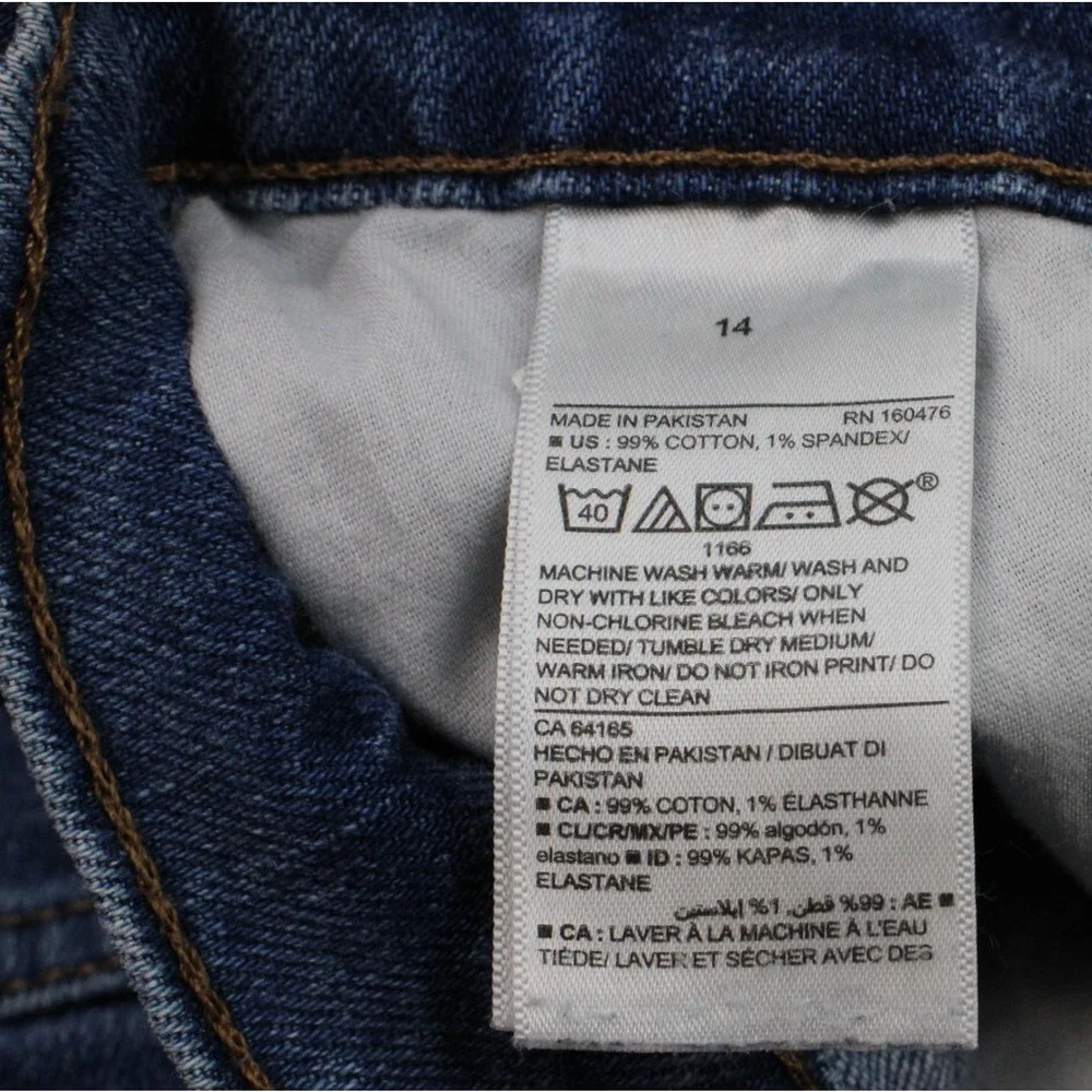 Old Navy Jeans Womens 14‎ Blue Cotton Blend Stretch Boyfriend High-Rise Straight